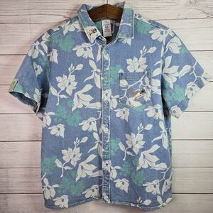 Disney Princess Tiana and The Frog Limited Button Down Hawaiian Denim Top Men L